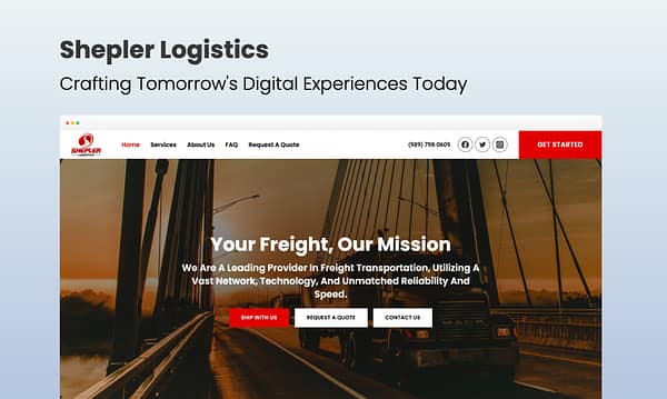 Shepler Logistics portfolio website design screenshot