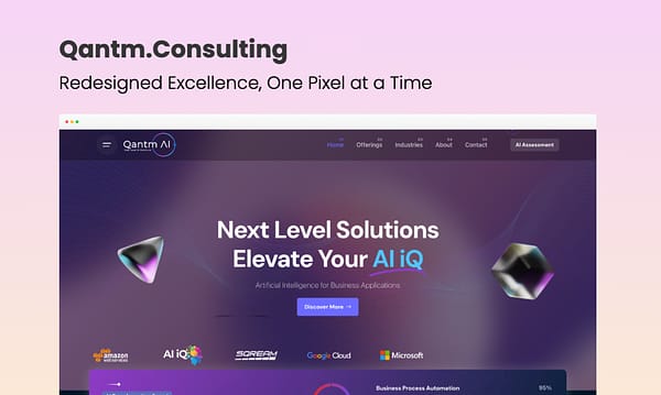 Quantum AI portfolio website design screenshot